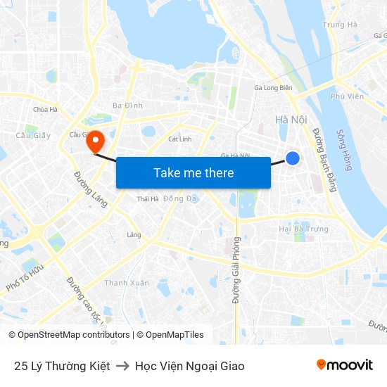 25 Lý Thường Kiệt to Học Viện Ngoại Giao map