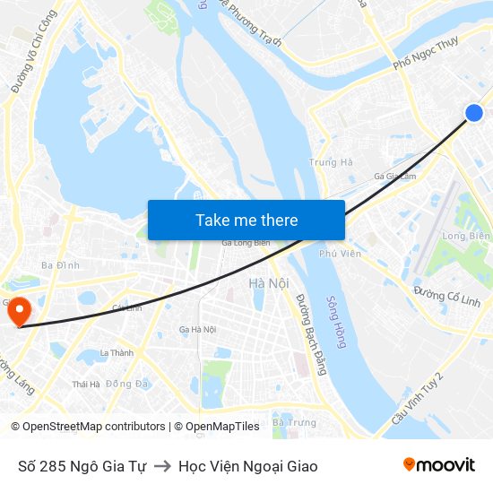 Số 285 Ngô Gia Tự to Học Viện Ngoại Giao map