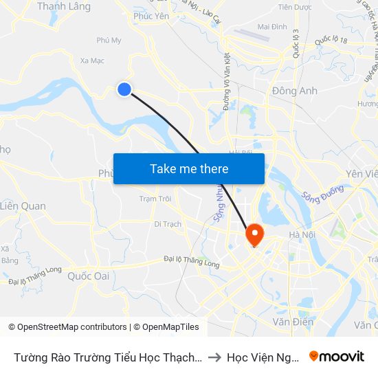 Tường Rào Trường Tiểu Học Thạch Đà B - Thạch Đà to Học Viện Ngoại Giao map