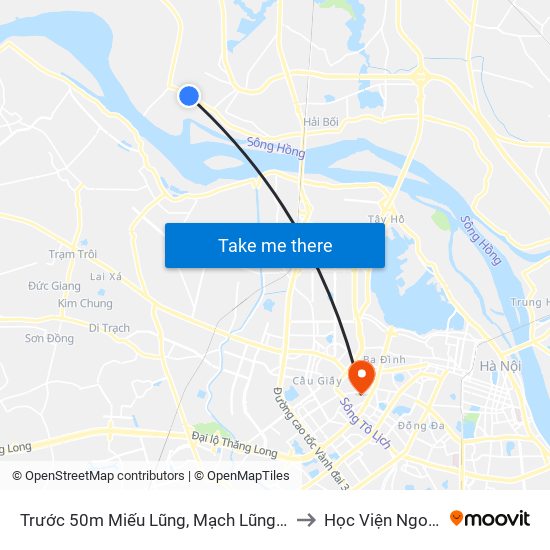 Trước 50m Miếu Lũng, Mạch Lũng Xã Đại Mạch to Học Viện Ngoại Giao map