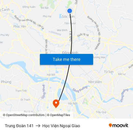 Trung Đoàn 141 to Học Viện Ngoại Giao map