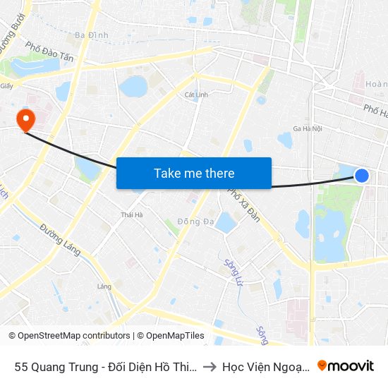 55 Quang Trung - Đối Diện Hồ Thiền Quang to Học Viện Ngoại Giao map