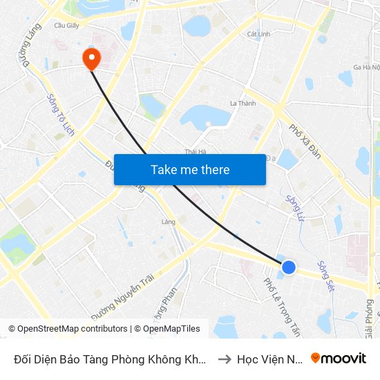 Đối Diện Bảo Tàng Phòng Không Không Quân - Trường Chinh to Học Viện Ngoại Giao map