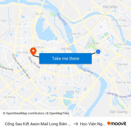 Cổng Sau Kđt Aeon Mail Long Biên - Đường Nội Bộ Kđt to Học Viện Ngoại Giao map