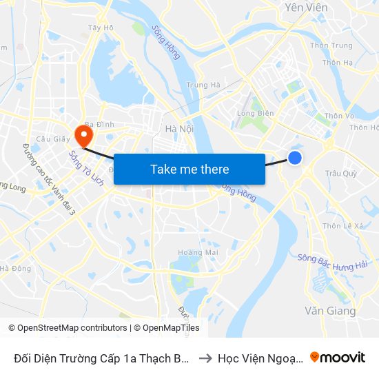 Đối Diện Trường Cấp 1a Thạch Bàn-Cổ Linh to Học Viện Ngoại Giao map