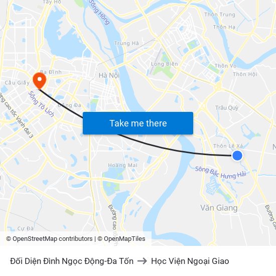 Đối Diện Đình Ngọc Động-Đa Tốn to Học Viện Ngoại Giao map