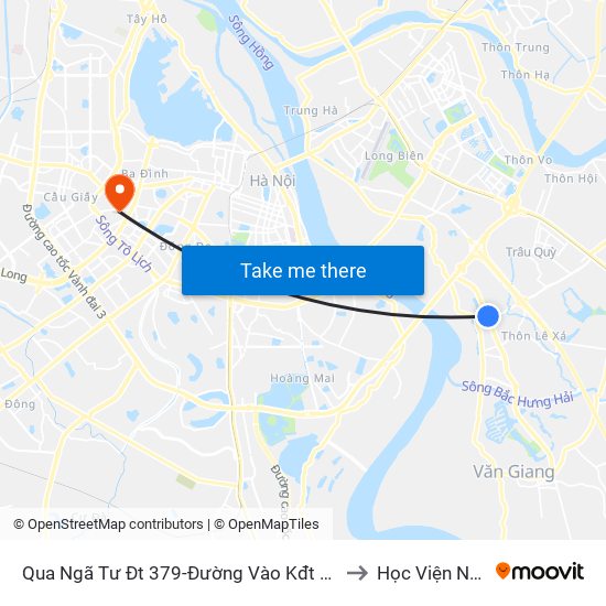 Qua Ngã Tư Đt 379-Đường Vào Kđt Vinhomes Khoảng 50m to Học Viện Ngoại Giao map