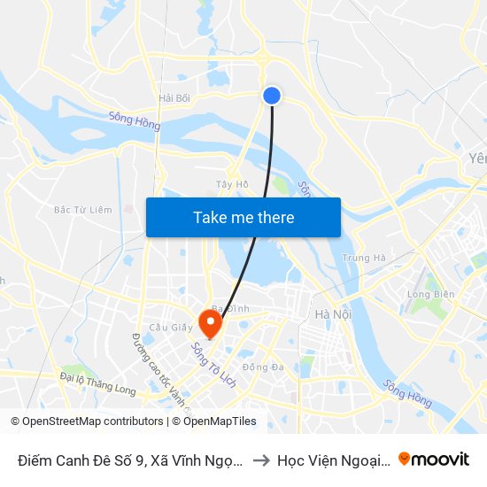 Điếm Canh Đê Số 9, Xã Vĩnh Ngọc-Đê 406 to Học Viện Ngoại Giao map