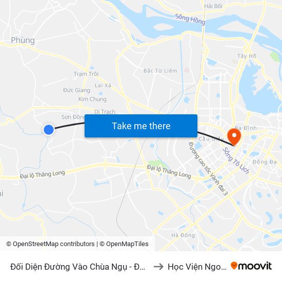 Đối Diện Đường Vào Chùa Ngụ - Đê Song Phương to Học Viện Ngoại Giao map