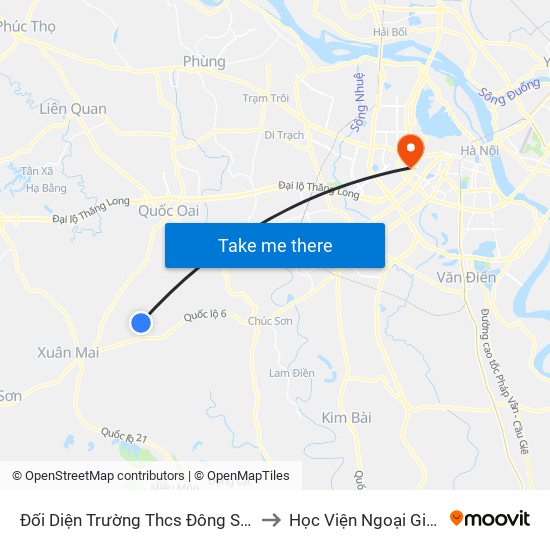 Đối Diện Trường Thcs Đông Sơn to Học Viện Ngoại Giao map