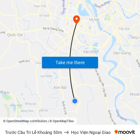 Trước Cầu Tri Lễ  Khoảng 50m to Học Viện Ngoại Giao map