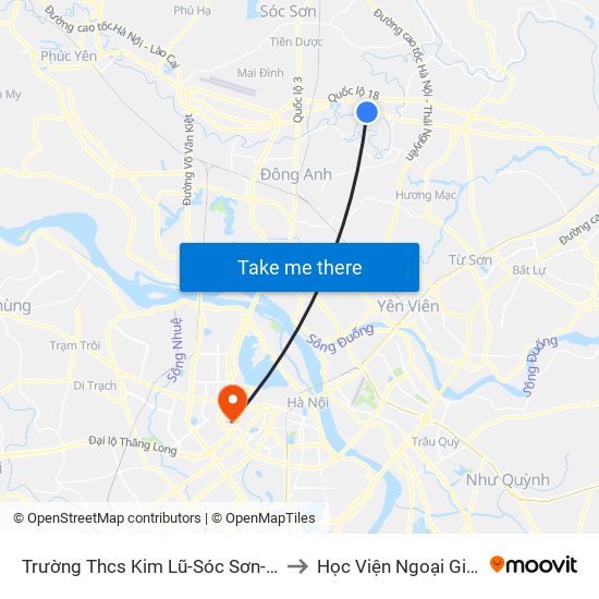 Trường Thcs Kim Lũ-Sóc Sơn-Hn to Học Viện Ngoại Giao map