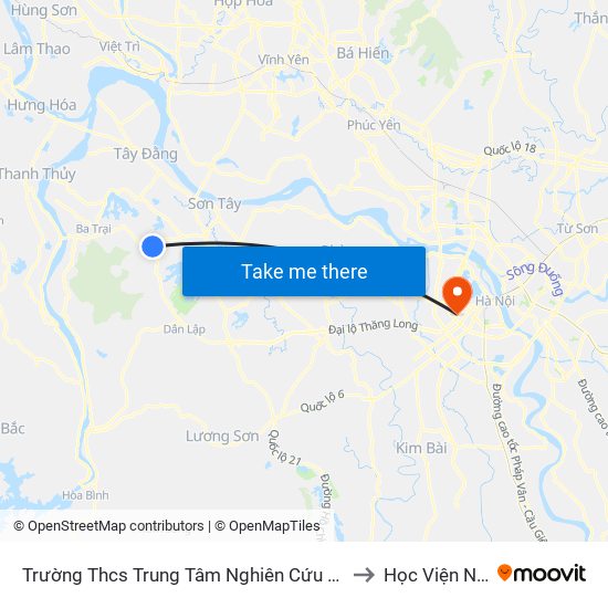 Trường Thcs Trung Tâm Nghiên Cứu Bò Và Đồng Cỏ Ba Vì, Đt87 to Học Viện Ngoại Giao map