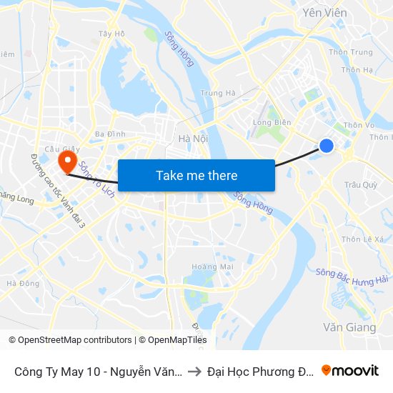 Công Ty May 10 - Nguyễn Văn Linh to Đại Học Phương Đông map