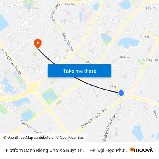 Flatfom Dành Riêng Cho Xe Buýt Trước Nhà 45 Đường Láng to Đại Học Phương Đông map