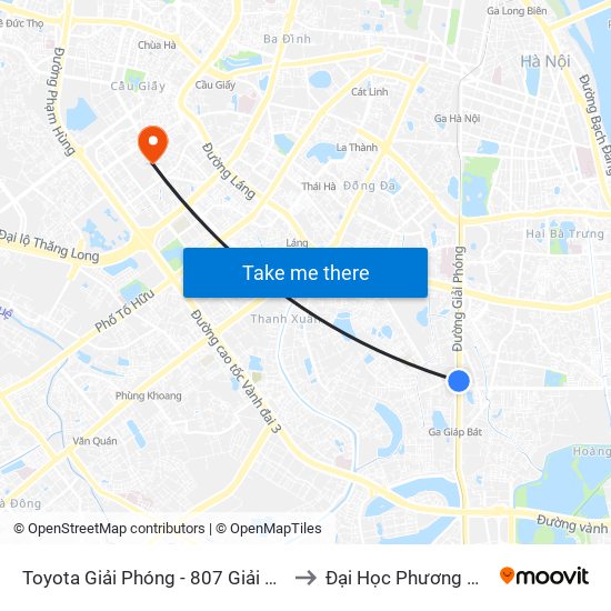 Toyota Giải Phóng - 807 Giải Phóng to Đại Học Phương Đông map