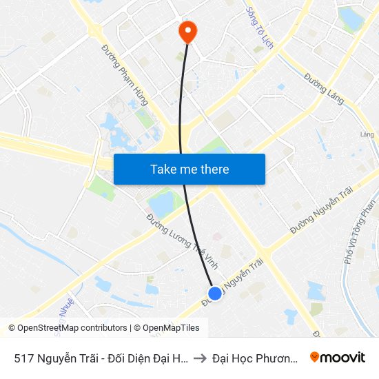 517 Nguyễn Trãi - Đối Diện Đại Học Hà Nội to Đại Học Phương Đông map