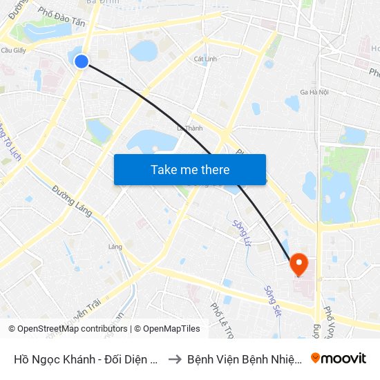 Hồ Ngọc Khánh - Đối Diện 37 Nguyễn Chí Thanh to Bệnh Viện Bệnh Nhiệt Đới Trung Ương map