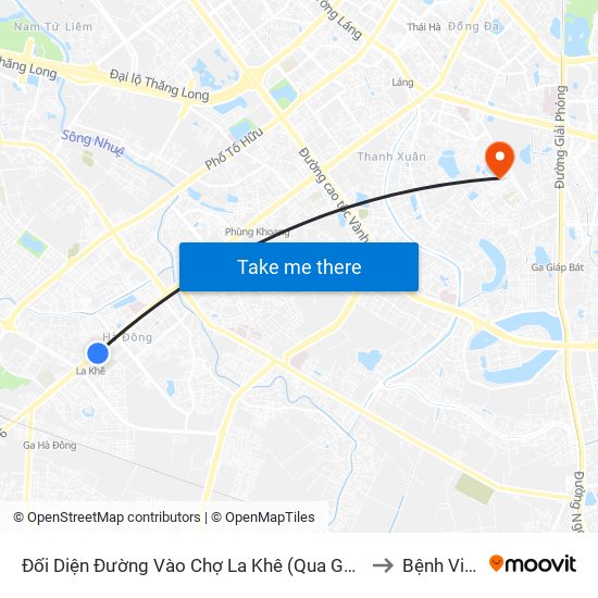 Đối Diện Đường Vào Chợ La Khê (Qua Ga Metro La Khê) - 405 Quang Trung (Hà Đông) to Bệnh Viện Bưu Điện map