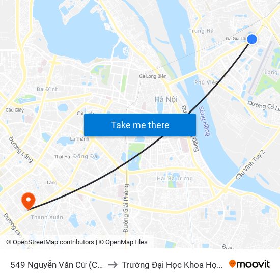 549 Nguyễn Văn Cừ (Cột Trước) to Trường Đại Học Khoa Học Tự Nhiên map