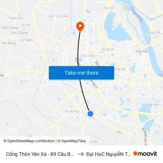 Cổng Thôn Yên Xá - 89 Cầu Bươu to ĐạI HọC NguyễN TrãI map