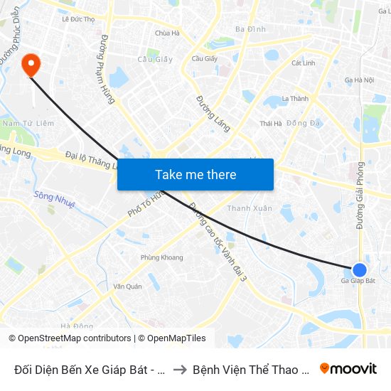 Đối Diện Bến Xe Giáp Bát - Giải Phóng to Bệnh Viện Thể Thao Việt Nam map