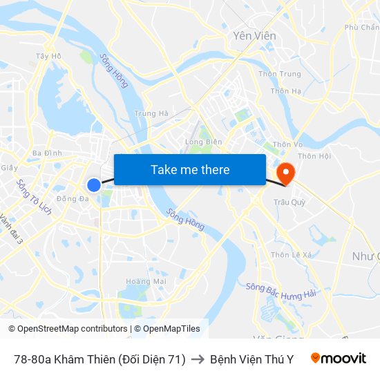 78-80a Khâm Thiên (Đối Diện 71) to Bệnh Viện Thú Y map