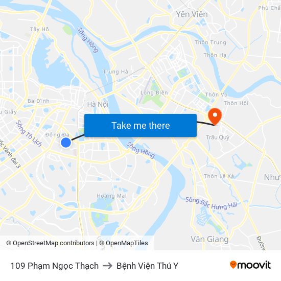 109 Phạm Ngọc Thạch to Bệnh Viện Thú Y map