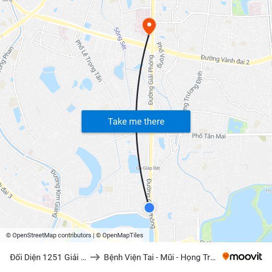 Đối Diện 1251 Giải Phóng to Bệnh Viện Tai - Mũi - Họng Trung Ương map