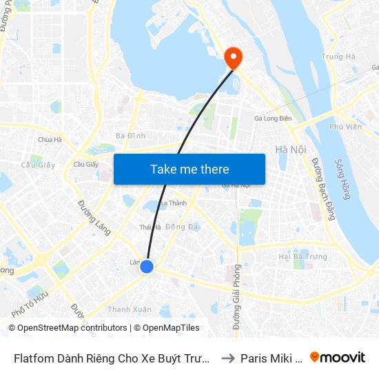 Flatfom Dành Riêng Cho Xe Buýt Trước Nhà 45 Đường Láng to Paris Miki Vietnam map