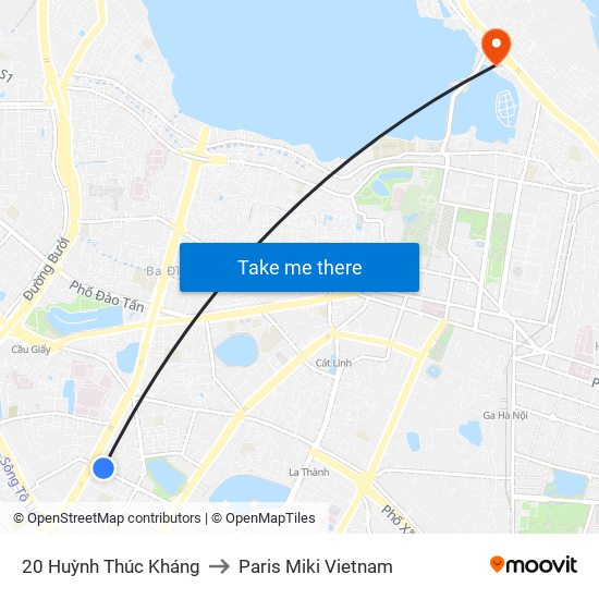 20 Huỳnh Thúc Kháng to Paris Miki Vietnam map