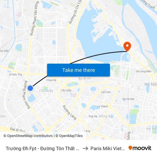 Trường Đh Fpt - Đường Tôn Thất Thuyết to Paris Miki Vietnam map