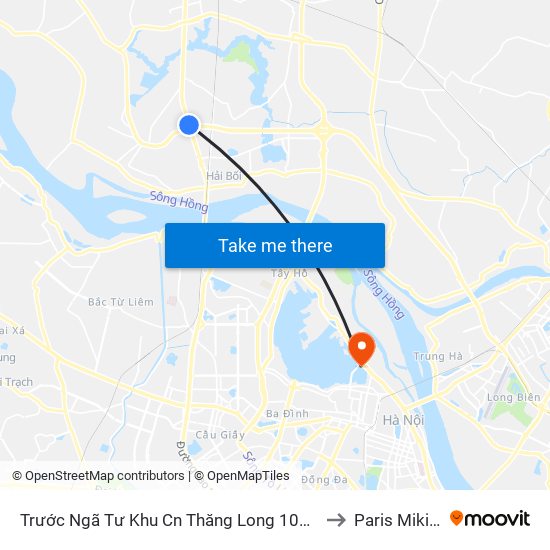 Trước Ngã Tư Khu Cn Thăng Long 100m (Chiều Nội Bài - Hà Nội) to Paris Miki Vietnam map