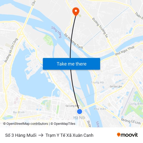 Số 3 Hàng Muối to Trạm Y Tế Xã Xuân Canh map