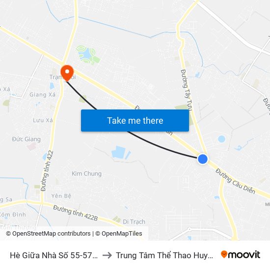 Hè Giữa Nhà Số 55-57 Phố Nhổn to Trung Tâm Thể Thao Huyện Hoài Đức map