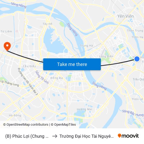 (B) Phúc Lợi (Chung Cư Ruby City) to Trường Đại Học Tài Nguyên Và Môi Trường map