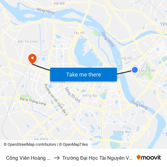 Công Viên Hoàng Như Tiếp to Trường Đại Học Tài Nguyên Và Môi Trường map