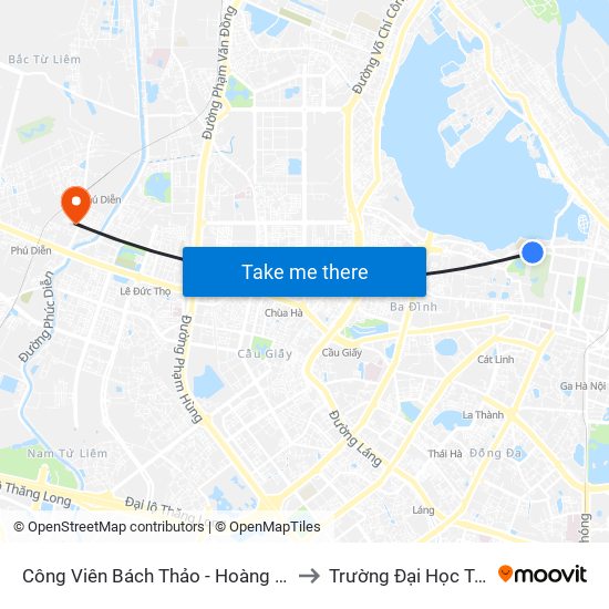 Công Viên Bách Thảo - Hoàng Hoa Thám (Đd Trường Thcs Chu Văn An) to Trường Đại Học Tài Nguyên Và Môi Trường map