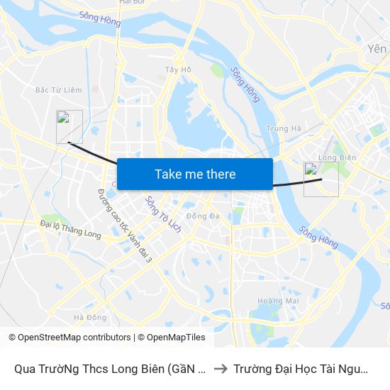 Qua TrườNg Thcs Long Biên (GầN Ngõ 46 Tư ĐìNh) - Cổ Linh to Trường Đại Học Tài Nguyên Và Môi Trường map