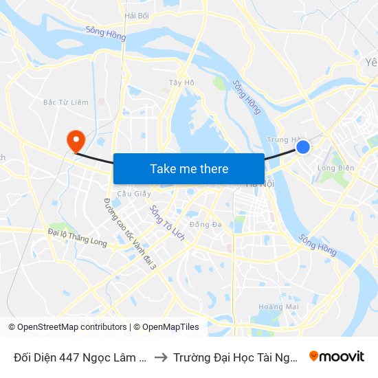 Đối Diện 447 Ngọc Lâm - Vườn Hoa Gia Lâm to Trường Đại Học Tài Nguyên Và Môi Trường map