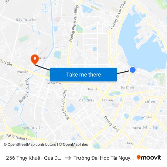 256 Thụy Khuê - Qua Dốc Tam Đa 100m to Trường Đại Học Tài Nguyên Và Môi Trường map