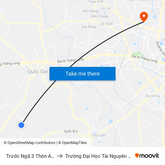 Trước Ngã 3 Thôn An Sơn 50m to Trường Đại Học Tài Nguyên Và Môi Trường map