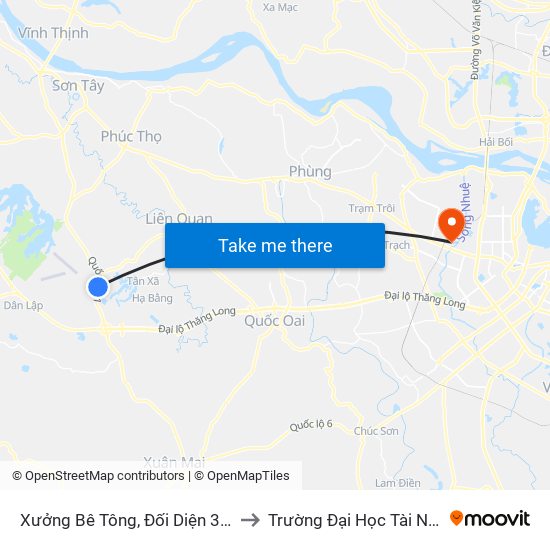 Xưởng Bê Tông, Đối Diện 354 Thạch Hòa Thạch Thất to Trường Đại Học Tài Nguyên Và Môi Trường map