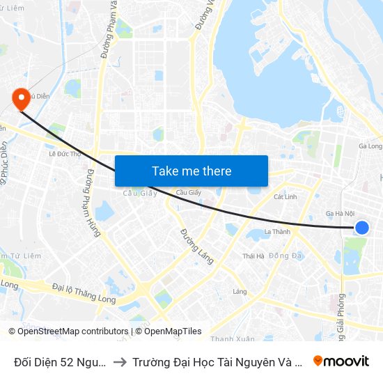 Đối Diện 52 Nguyễn Du to Trường Đại Học Tài Nguyên Và Môi Trường map