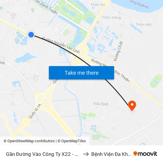 Gần Đường Vào Công Ty X22 - 705 Nguyễn Văn Linh to Bệnh Viện Đa Khoa Gia Lâm map