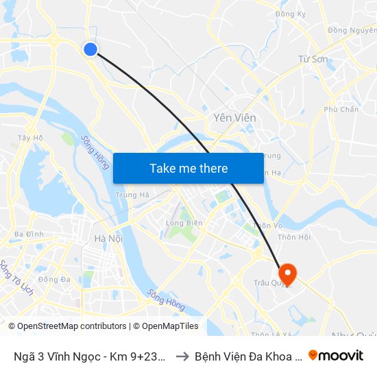 Ngã 3 Vĩnh Ngọc - Km 9+230 Quốc Lộ 3 to Bệnh Viện Đa Khoa Gia Lâm map