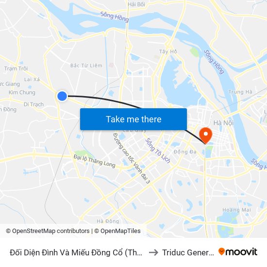 Đối Diện Đình Và Miếu Đồng Cổ (Thôn Nguyên Xá) - Đường 32 to Triduc General Hospital map