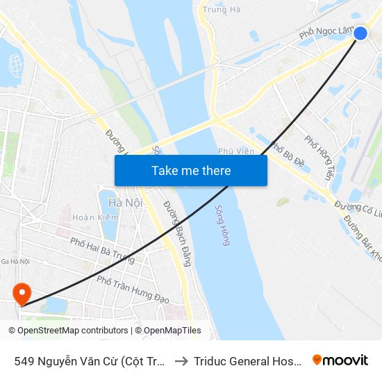 549 Nguyễn Văn Cừ (Cột Trước) to Triduc General Hospital map