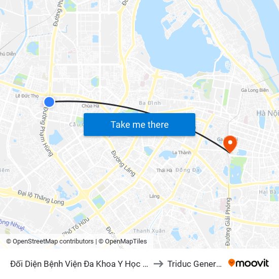 Đối Diện Bệnh Viện Đa Khoa Y Học Cổ Truyền - Phạm Hùng to Triduc General Hospital map