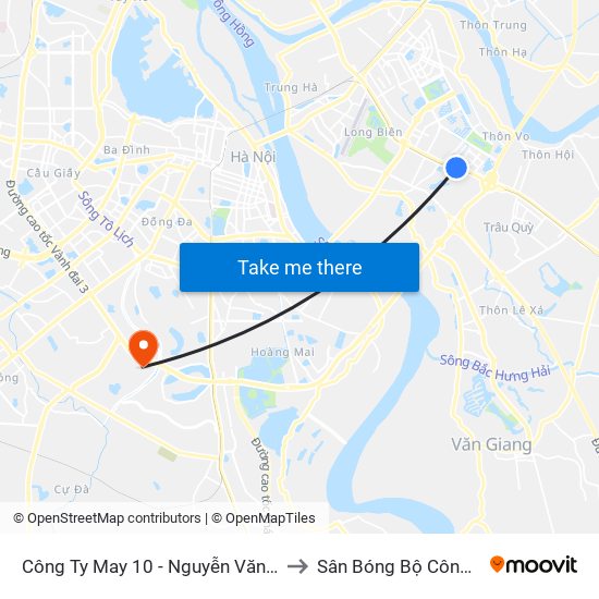 Công Ty May 10 - Nguyễn Văn Linh to Sân Bóng Bộ Công An map